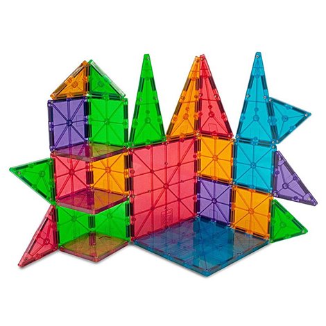 Magna-Tiles Clear Colors set magnetic (100 piese) - poza 4