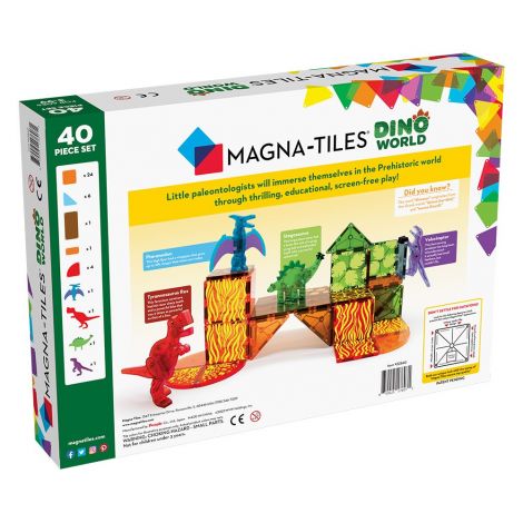 Magna Tiles Dino World, set magnetic 40 de piese - poza 2