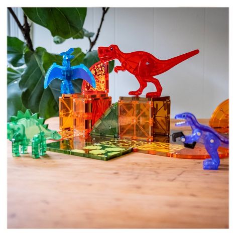 Magna Tiles Dino World, set magnetic 40 de piese - poza 3