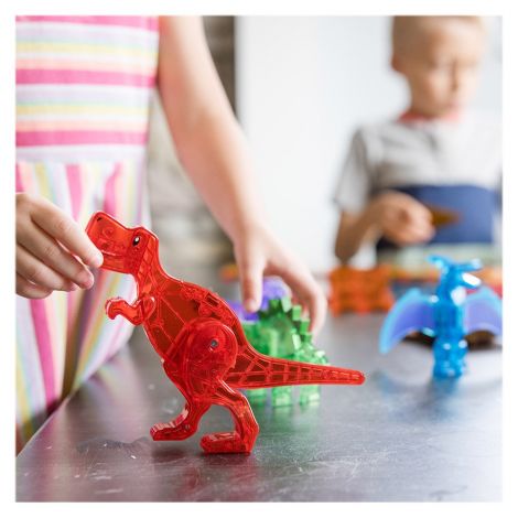 Magna Tiles Dino World, set magnetic 40 de piese - poza 4