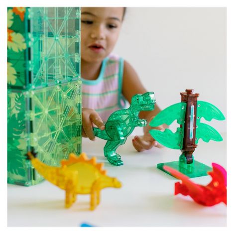 Magna-Tiles Dino World XL, set magnetic 50 de piese - poza 3