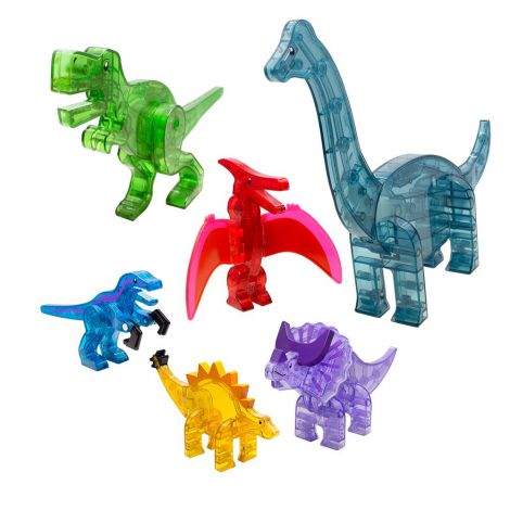 Magna-Tiles Dino World XL, set magnetic 50 de piese - poza 5