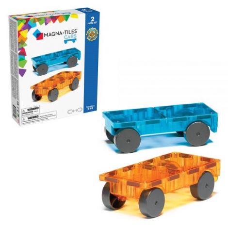 MAGNA-TILES Extensie, 2 masinute Albastru si Portocaliu - poza 2