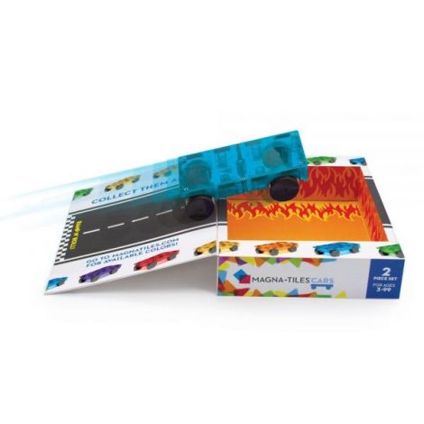 MAGNA-TILES Extensie, 2 masinute Albastru si Portocaliu - poza 3