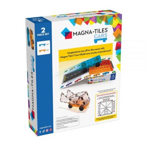 MAGNA-TILES Extensie, 2 masinute Albastru si Portocaliu - poza 4