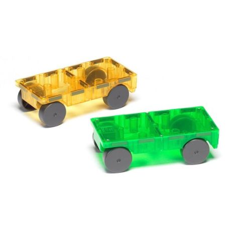 MAGNA-TILES Extensie, 2 masinute Galben si Verde - poza 2