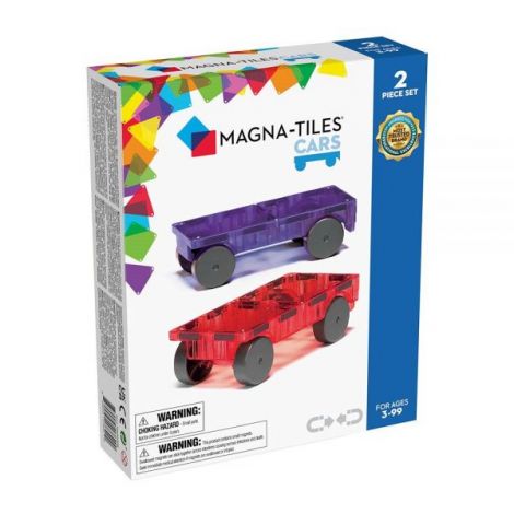 MAGNA-TILES Extensie, 2 masinute Mov si Rosu - poza 1