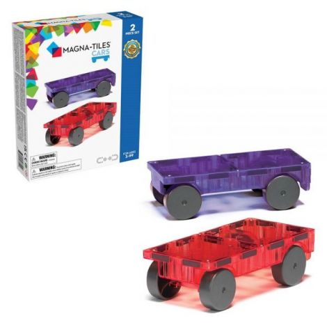 MAGNA-TILES Extensie, 2 masinute Mov si Rosu - poza 2
