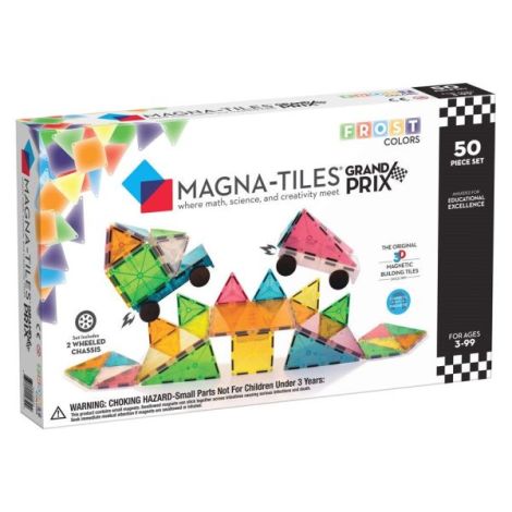 MAGNA-TILES Grand Prix, set magnetic 50 de piese cu masinute - poza 1