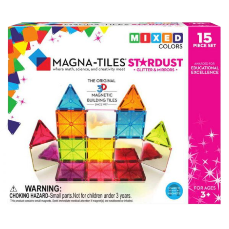 Magna-Tiles Stardust cu sclipici si oglinzi (15 piese) - poza 1