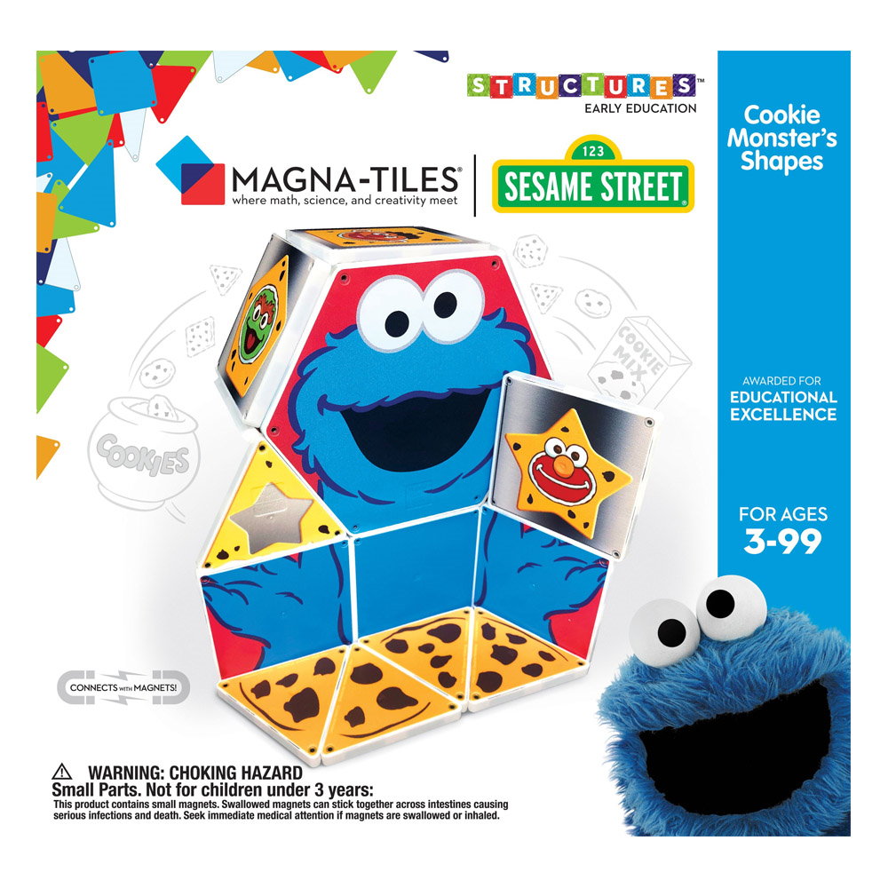 Magna-Tiles Structures, Cookie Monster, Invata formele multicolor