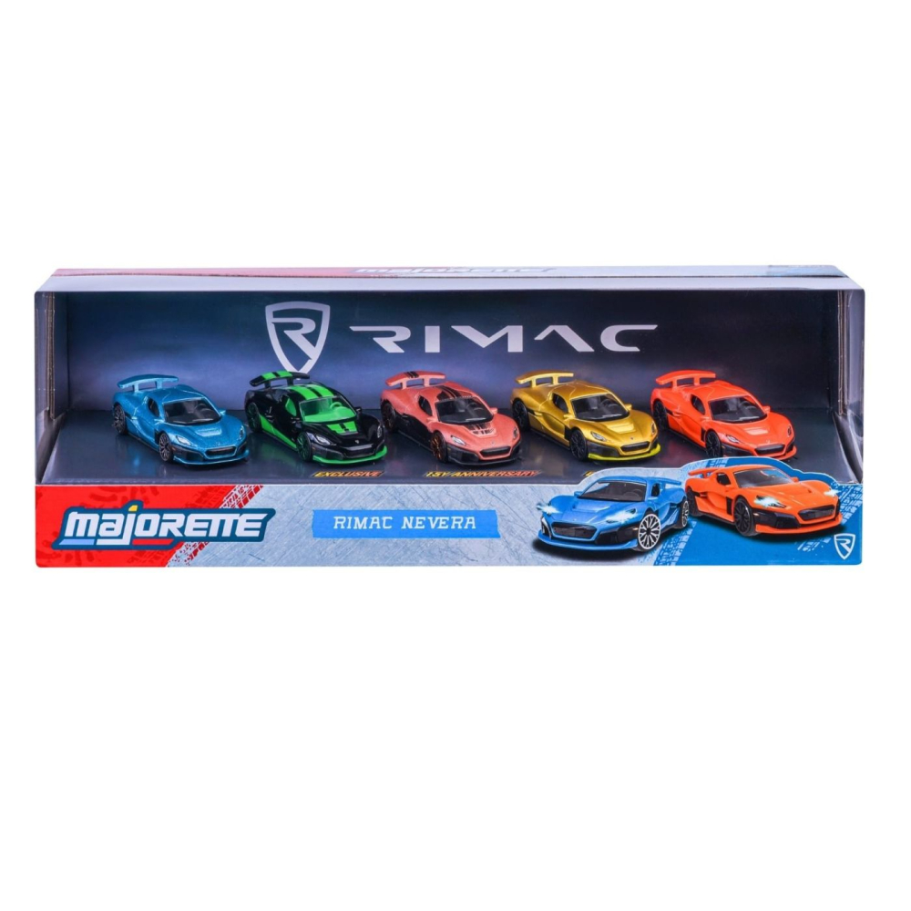 MAJORETTE SET 5 MASINUTE METALICE RIMAC NEVERA 7.5CM