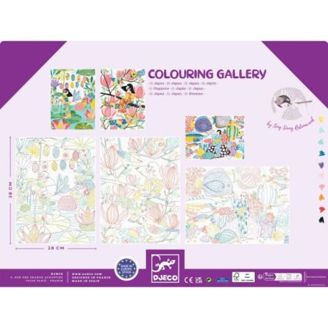 Mapa cu 3 postere de colorat motive japoneze, Djeco - poza 5