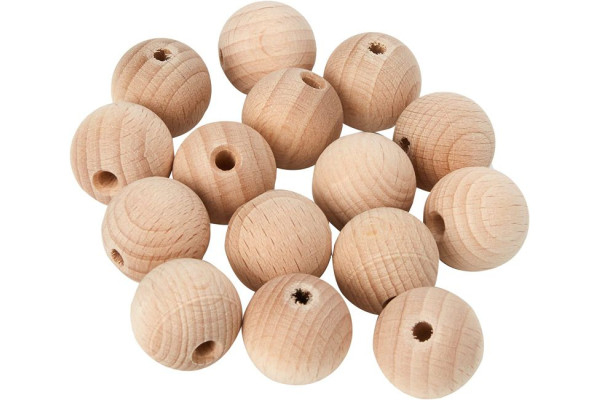 Margele din lemn pentru activitati crafts, 10 piese, 20 mm