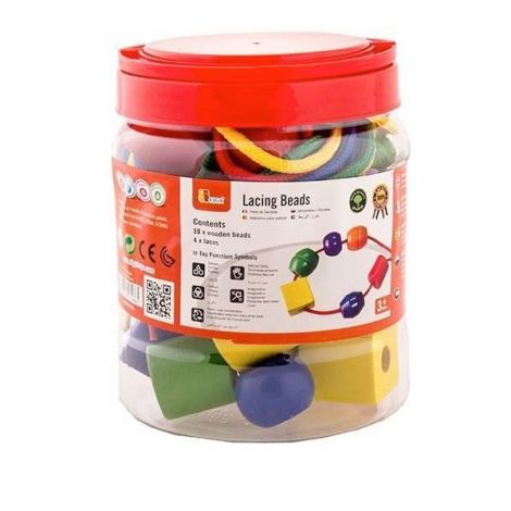 Margele mari din lemn colorate - poza 1
