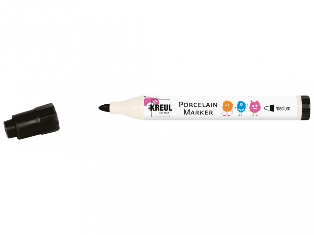 Marker copii Kreul Medium pentru portelan, varf mediu 2-4 mm, 12 culori