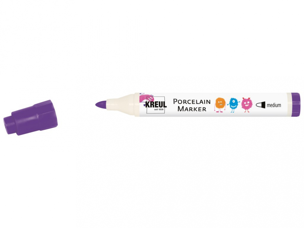Marker copii Kreul Medium pentru portelan, varf mediu 2-4 mm, 12 culori