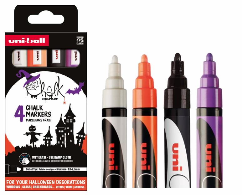 Marker cu creta lichida nepermanenta pentru activitati craft,varf mediu 1.8-2.5 mm, 4 culori set