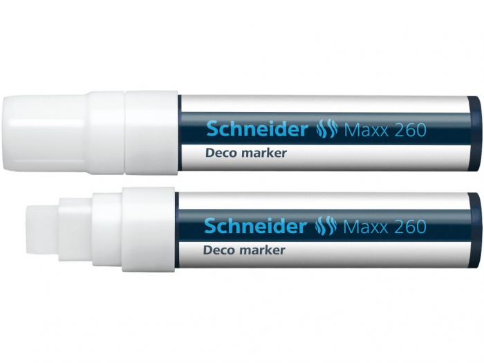 Marker cu creta lichida,varf tesit,model Schneider Maxx 260,8 culori