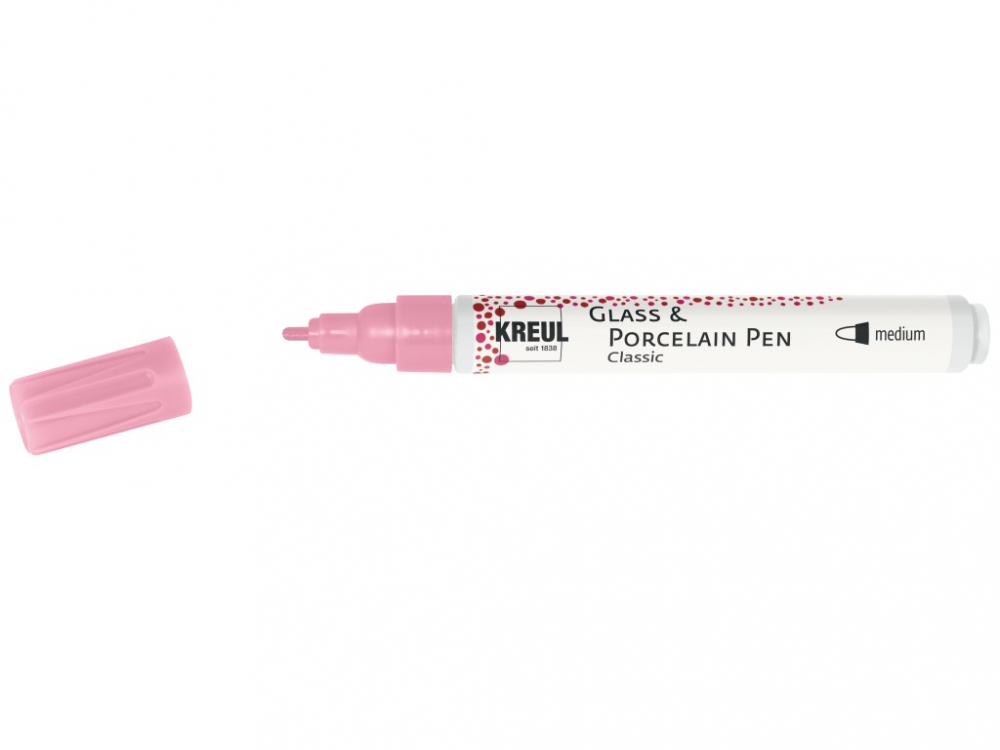 Marker Kreul Classic Medium pentru sticla si portelan, varf mediu 2-4 mm,16 culori