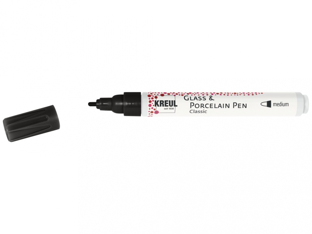Marker Kreul Classic Medium pentru sticla si portelan, varf mediu 2-4 mm,16 culori