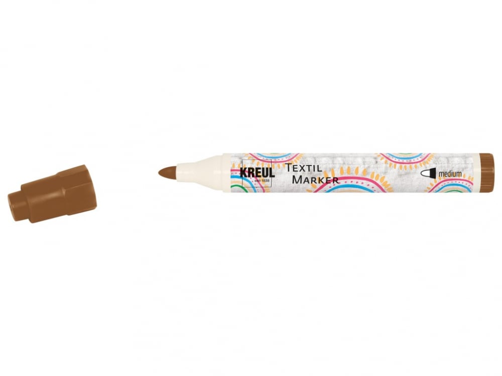 Marker Kreul pentru textile, varf mediu 2-4mm, 18 culori