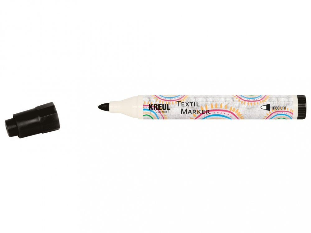 Marker Kreul pentru textile, varf mediu 2-4mm, 18 culori