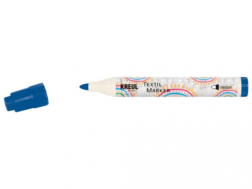 Marker Kreul pentru textile, varf mediu 2-4mm, 18 culori