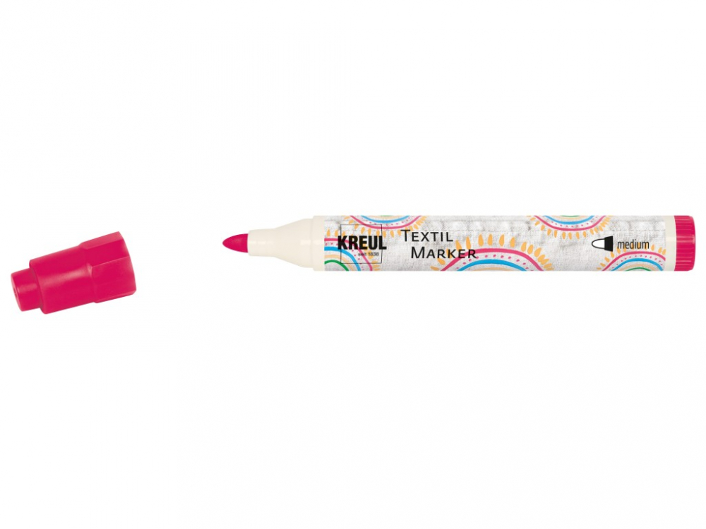 Marker Kreul pentru textile, varf mediu 2-4mm, 18 culori