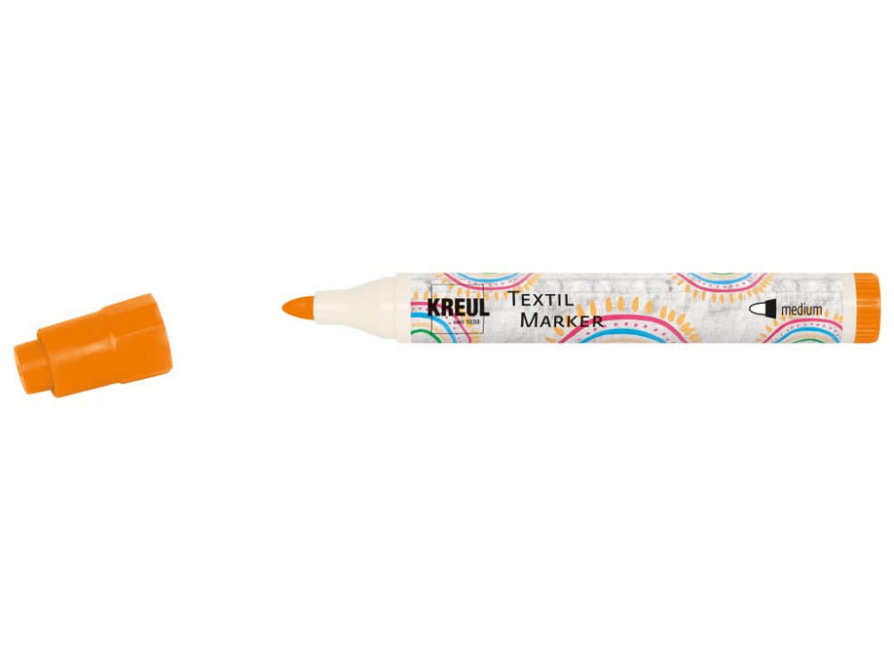 Marker Kreul pentru textile, varf mediu 2-4mm, 18 culori