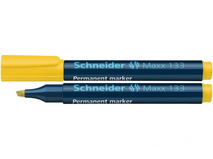 Marker permanent cu varf tesit,model Schneider Maxx 133,8 culori