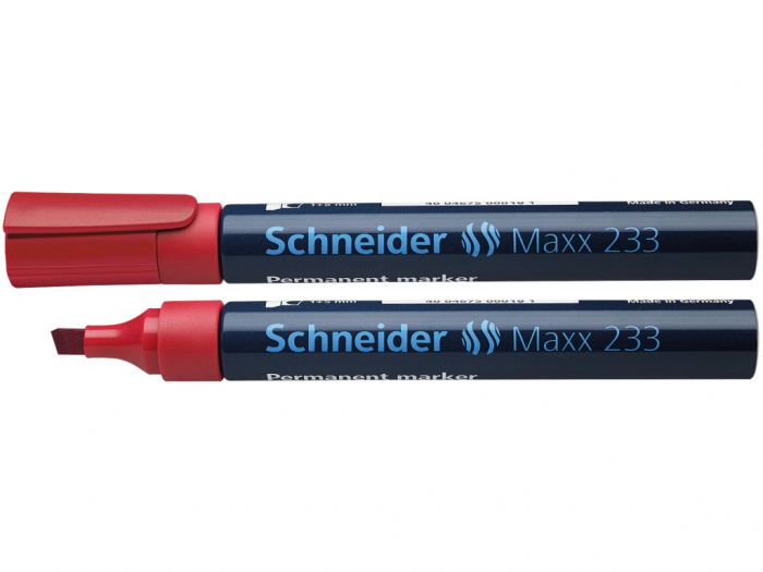 Marker permanent cu varf tesit, model Schneider Maxx 233