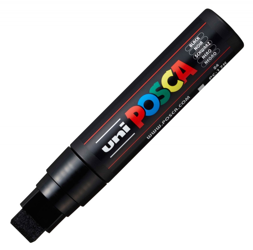 Marker UNI PC-17K Posca,15.0 mm,varf tesit,negru