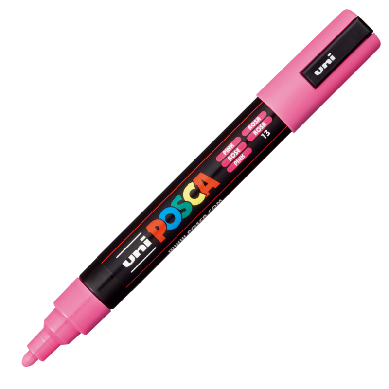 Marker UNI PC-5M Posca, 1.8-2.5 mm,varf mediu,roz