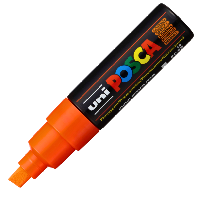 Marker UNI PC-8K Posca, 8.0 mm,varf tesit,portocaliu fluorescent