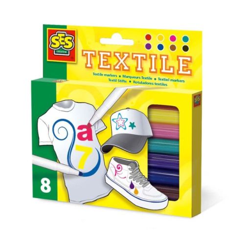 Markere de copii pentru colorat materiale textile, 8 bucati - poza 1