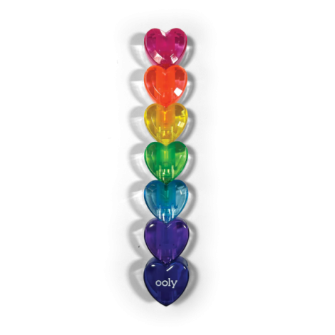 Markere intercalabile Inimioare - set 6 culori neon - Heart - poza 3