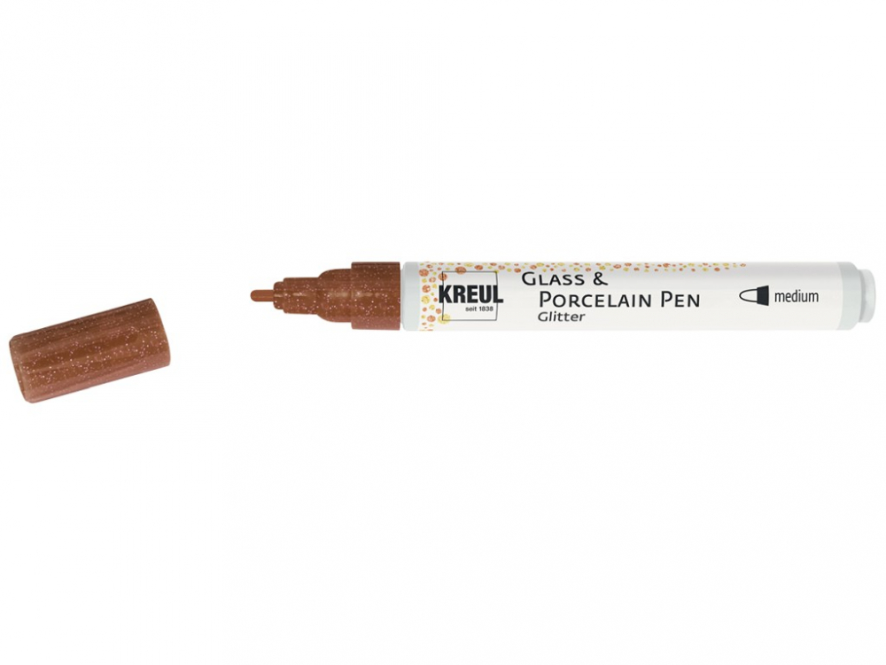 Markere Kreul Glitter pentru sticla si portelan,varf mediu 1-3 mm,diverse culori