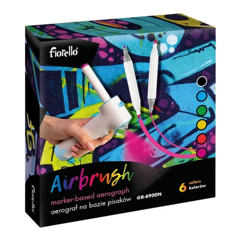 Markere spray vopsea + aerograf Fiorello , set 6 buc