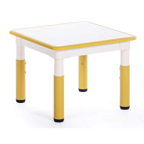 Masa alb-galben patrata din plastic reglabila mas 1-3 pentru gradinita - poza 2