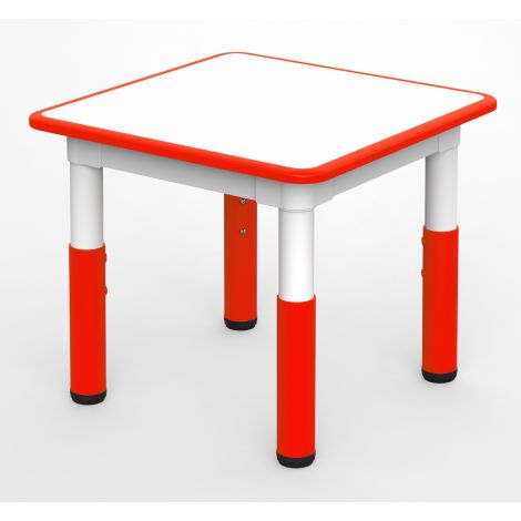 Masa alb-rosu patrata din plastic reglabila mas 1-3 pentru gradinita - poza 3