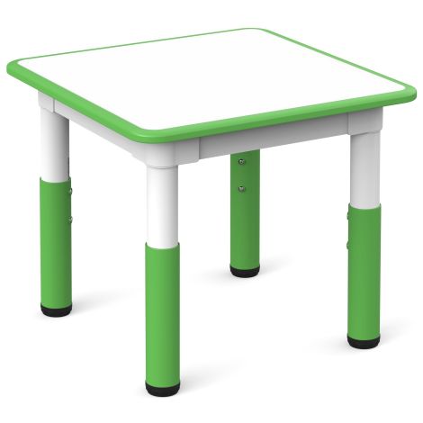 Masa alb-verde patrata din plastic reglabila mas 1-3 pentru gradinita - poza 1