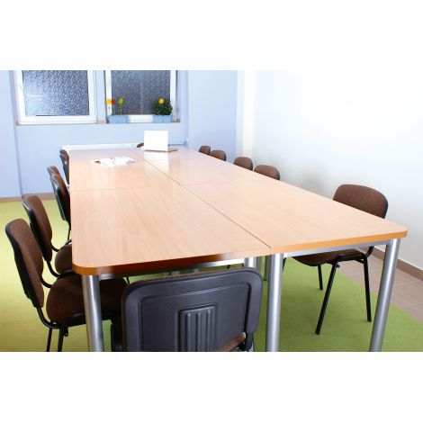 Masa conferinta colt rotunjit modul stanga - culoare artar - poza 2