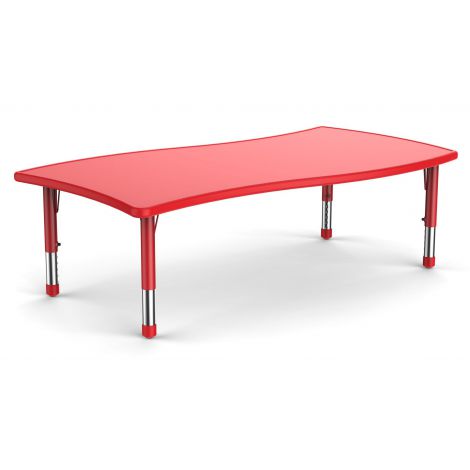 Masa dreptunghiulara 097R rosie din plastic reglabila marimea 0-3 pentru gradinita - poza 1