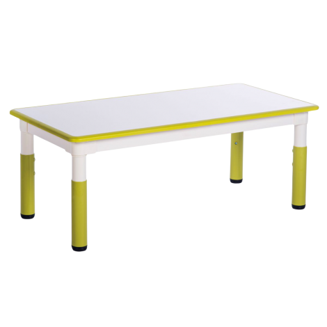Masa dreptunghiulara alb-verde lime din plastic reglabila marimea 1-3 pentru gradinita - poza 1