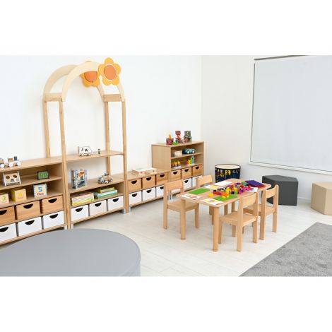 Masa dreptunghiulara Flexi 120x60 cm, cu blat gros, ajustabila mas 0-3, gradinita - poza 4