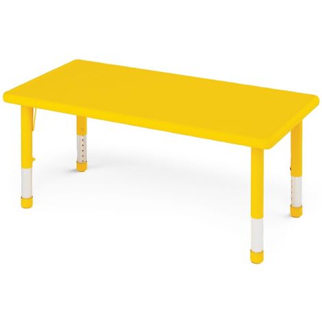 Masa dreptunghiulara galbena din plastic reglabila marimea 0-3 pentru gradinita - poza 1