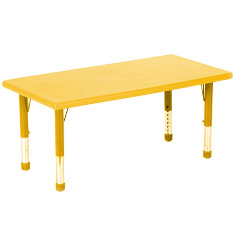 Masa dreptunghiulara galbena din plastic reglabila marimea 0-3 pentru gradinita - poza 2