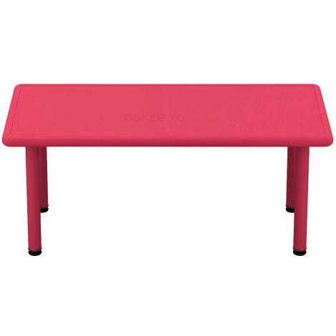 Masa dreptunghiulara reglabila din plastic pentru gradinita, 40-60 cm, rosu - poza 1
