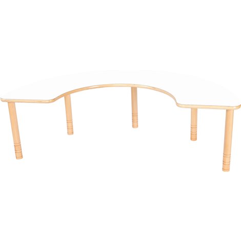 Masa forma potcoava, hranit simultan bebelusi cresa sau pentru activitati de grup, blat HPL, 179.5x90 cm, reglabila 0-3, 40-58 c - poza 1